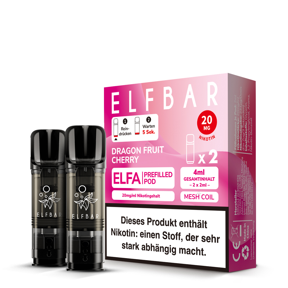 ELFBAR ELFA Dragon Fruit Cherry 20mg Nikotin 2er Pack