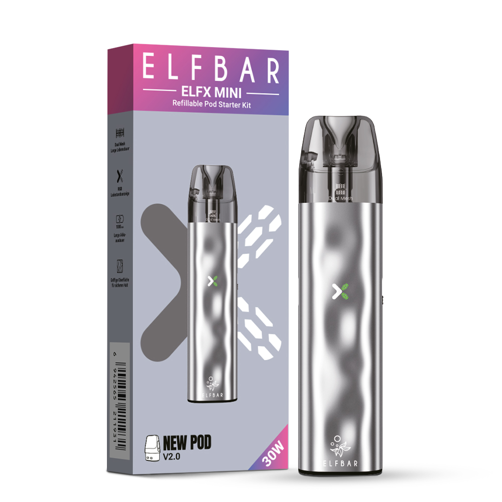 ELFBAR ELFX Mini - Pod Kit - 1000 mAh Farbe: Silver