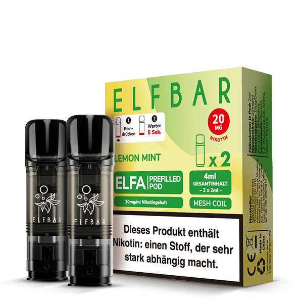 ELFBAR ELFA Lemon Mint 20mg Nikotin 2er Pack