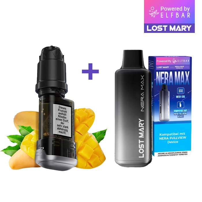 ELFBAR LOST MARY NERA MAX Refill Container Triple Mango inkl. Refillable Pod