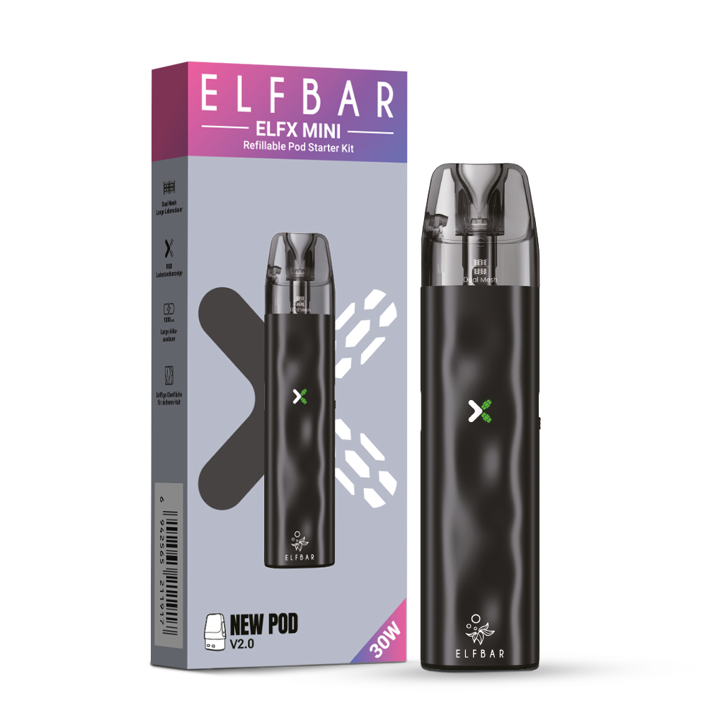 ELFBAR ELFX Mini - Pod Kit - 1000 mAh Farbe: Black