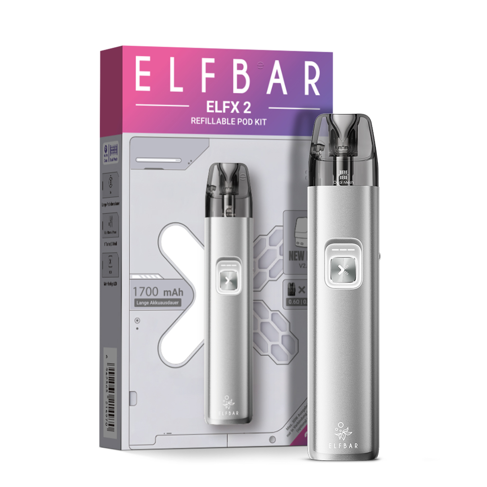 Elfbar ELFX 2 Pod Kit - 1700 mAh Farbe: Titanium Silver