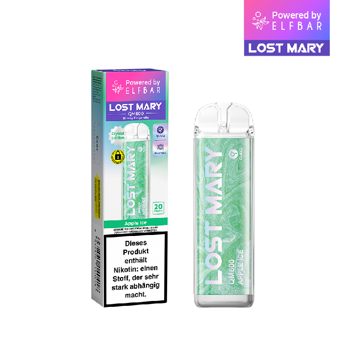 ELFBAR LOST MARY QM600 - Apple Ice 20mg Nikotin