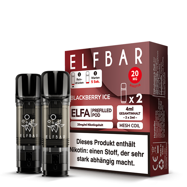 ELFBAR ELFA Blackberry Ice 20mg Nikotin 2er Pack