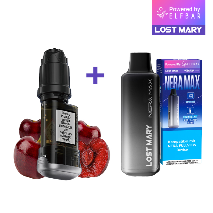 ELFBAR LOST MARY NERA MAX Refill Container Cherry Ice inkl. Refillable Pod