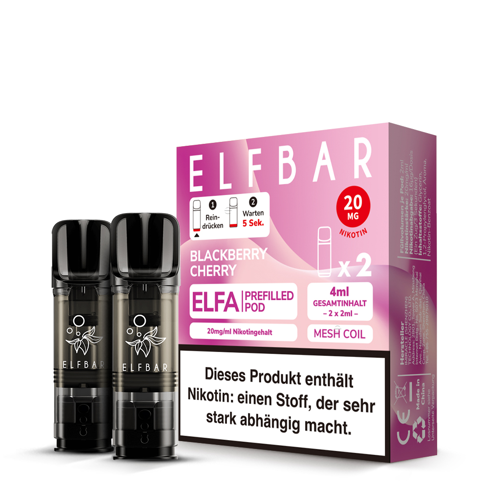ELFBAR ELFA Blackberry Cherry 20mg Nikotin 2er Pack