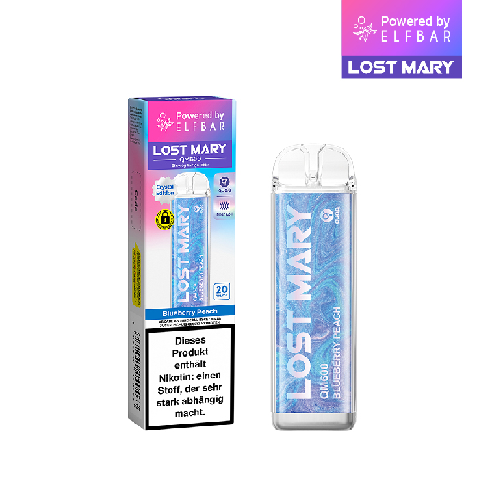 ELFBAR LOST MARY QM600 - Blueberry Peach 20mg Nikotin